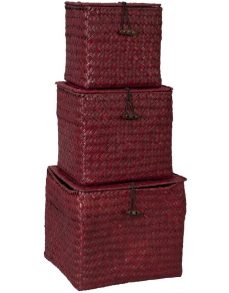 3-piece set baskets red