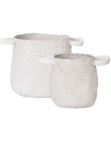 basket set with handle white