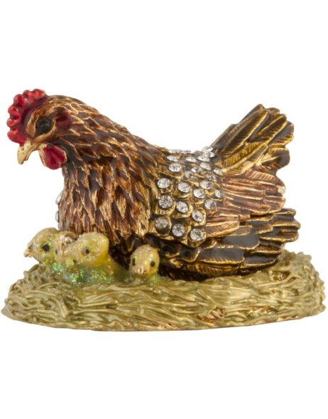 Can chicken with chicks 7,5x6x5 cm