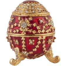 unique box red decoration egg Ã˜ 5x6,5 cm