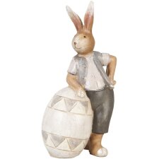 Coniglietto con uovo di Pasqua 8x6x13 cm