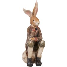 Decorated sitting hare 7x9x21 cm