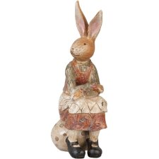 zittend konijn vrouw als decoratie 7x9x21 cm