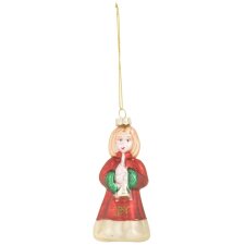 Glas-Baumschmuck weihnachtlich Frau 10 cm